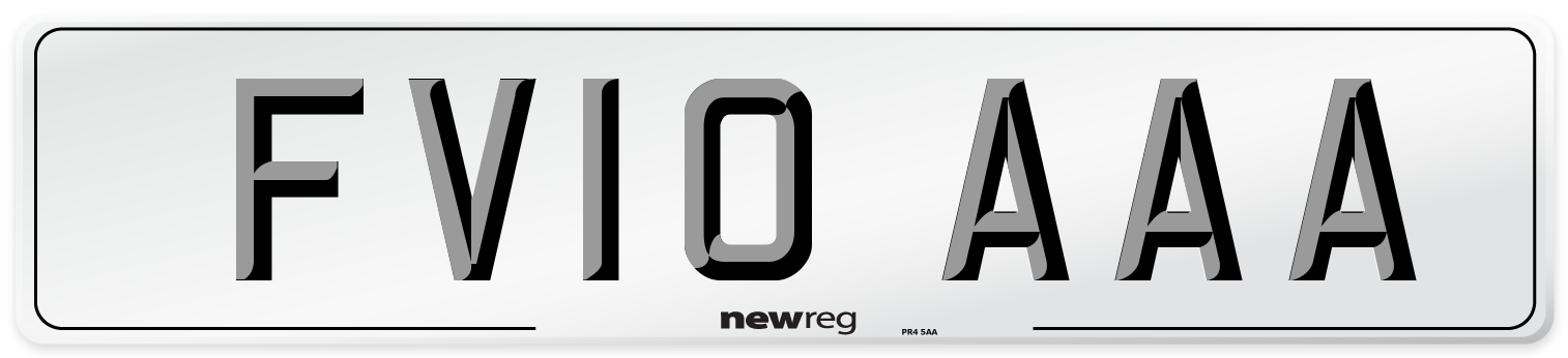 FV10 AAA Number Plate from New Reg